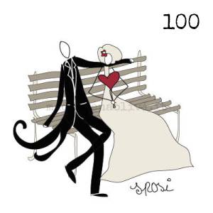 100 12 x 12 cm - biglietto + busta + filo