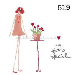 519 12 x 12 cm - biglietto + busta + filo