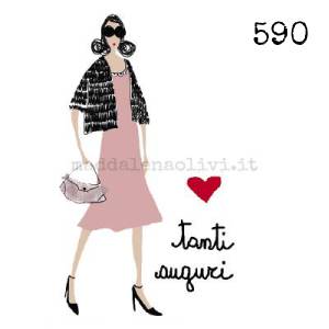 590 12 x 12 cm - biglietto + busta + filo