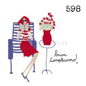 598 12 x 12 cm - biglietto + busta + filo