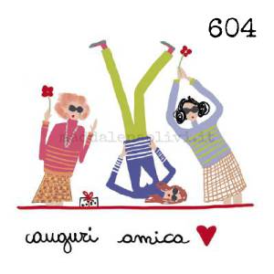 604 12 x 12 cm - biglietto + busta + filo