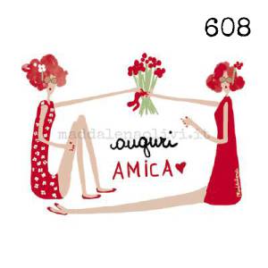 608 12 x 12 cm - biglietto + busta + filo