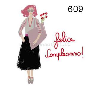 609 12 x 12 cm - biglietto + busta + filo