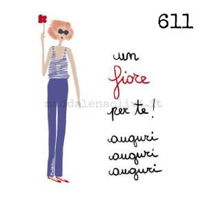 611 12 x 12 cm - biglietto + busta + filo