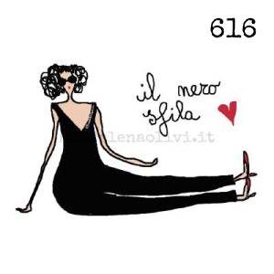 616 12 x 12 cm - biglietto + busta + filo