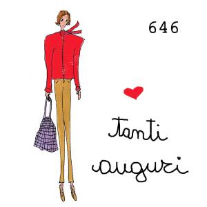  12 x 12 cm - biglietto + busta + filo