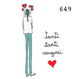  12 x 12 cm - biglietto + busta + filo