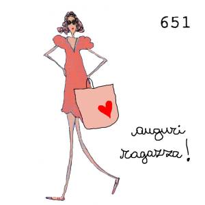  12 x 12 cm - biglietto + busta + filo