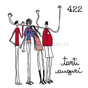 422 12 x 12 cm - biglietto + busta + filo