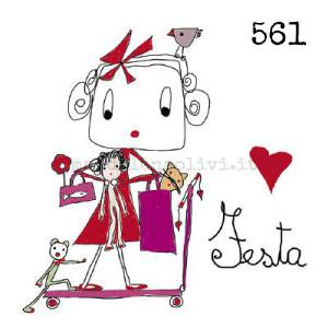 561 12 x 12 cm - biglietto + busta + filo